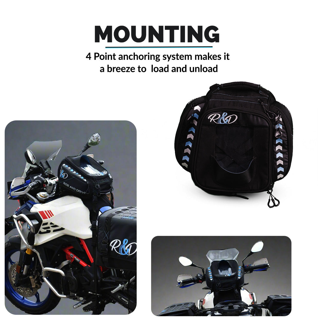 Wanderlust Non Magnetic Tank Bag - Premium Motorcycle Luggage