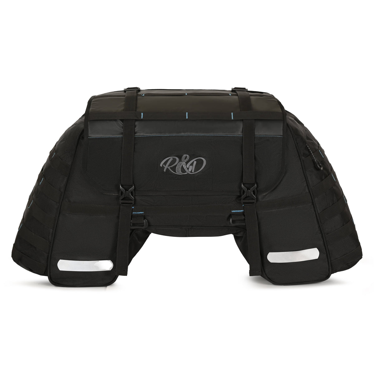 Motorcycle tail bag loaded for touring