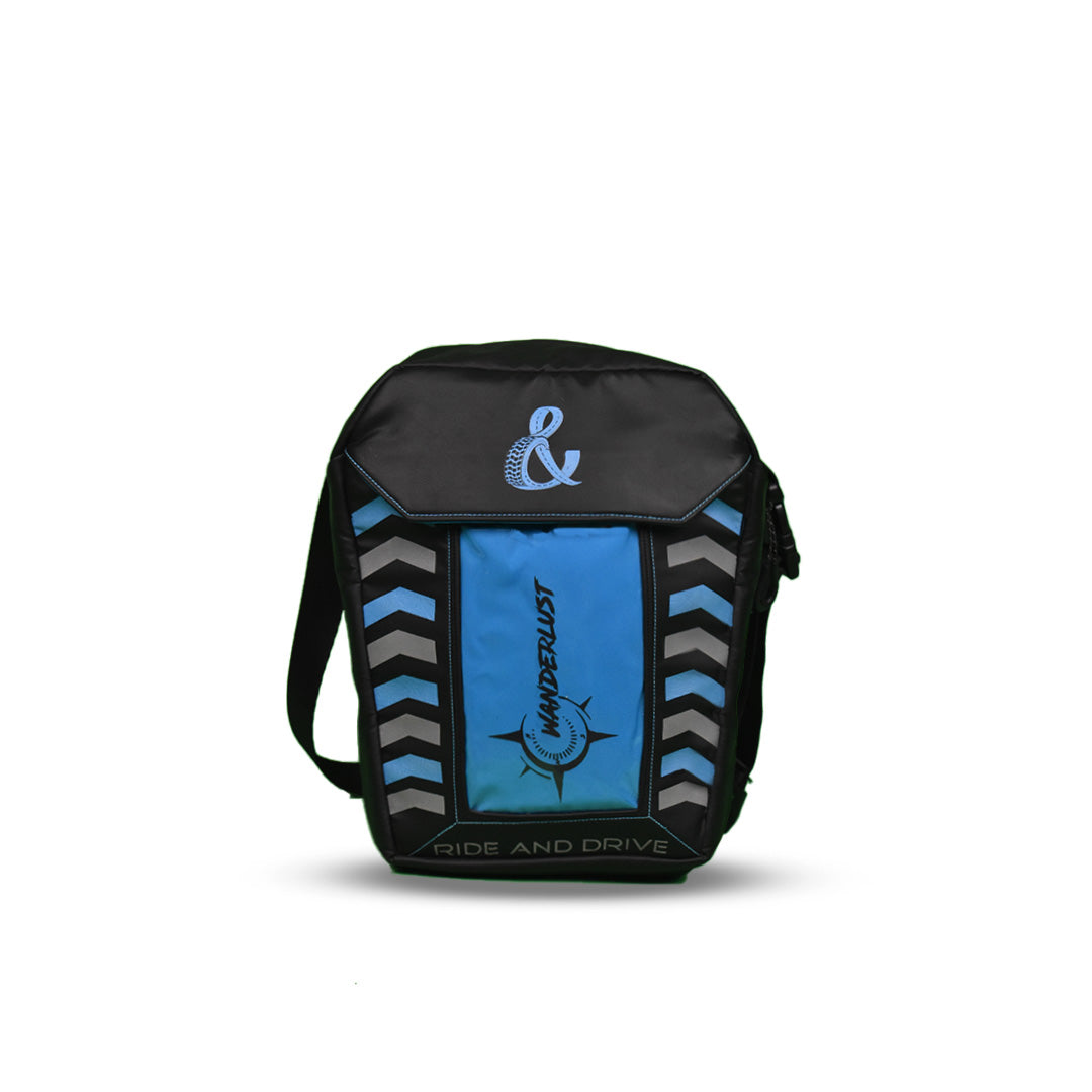 Rider wearing a utility sling bag